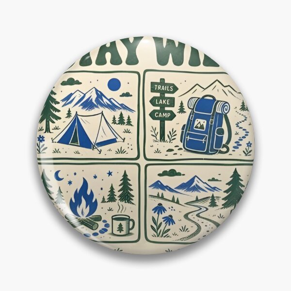 Item preview, Stay Wild Camping Club Vintage Mountain Hiking T-Shirt designed and sold by FestivityFinds.