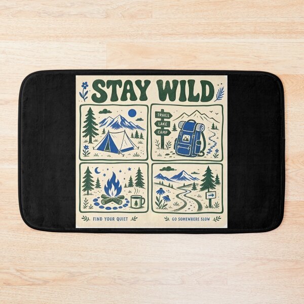 Item preview, Stay Wild Camping Club Vintage Mountain Hiking T-Shirt designed and sold by FestivityFinds.