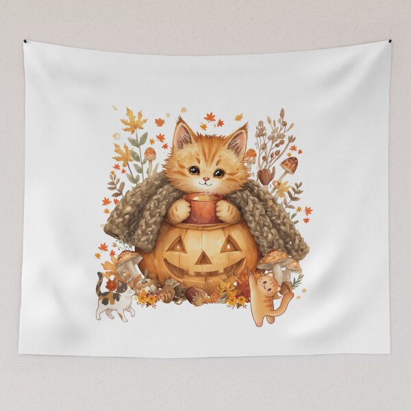 Item preview, Cute Autumn Kittens Pumpkin Spice designed and sold by VibranPalette.