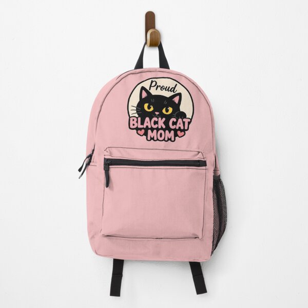 Item preview, Proud Black Cat Mom – Black Cat Lover with Pink Hearts designed and sold by LuloCreative.