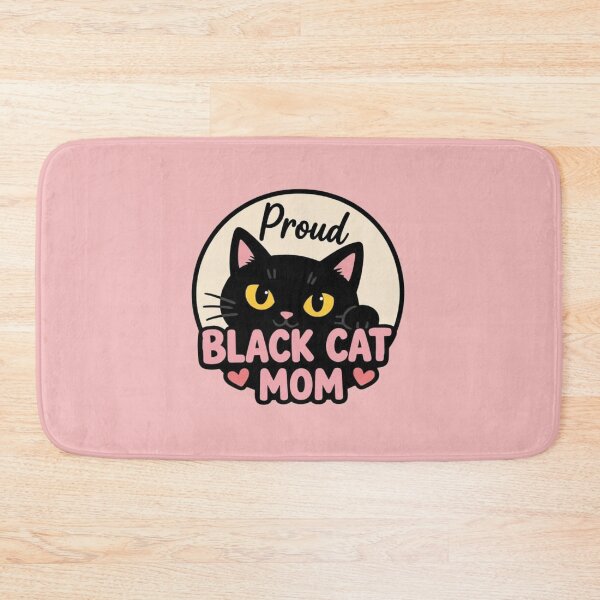 Item preview, Proud Black Cat Mom – Black Cat Lover with Pink Hearts designed and sold by LuloCreative.