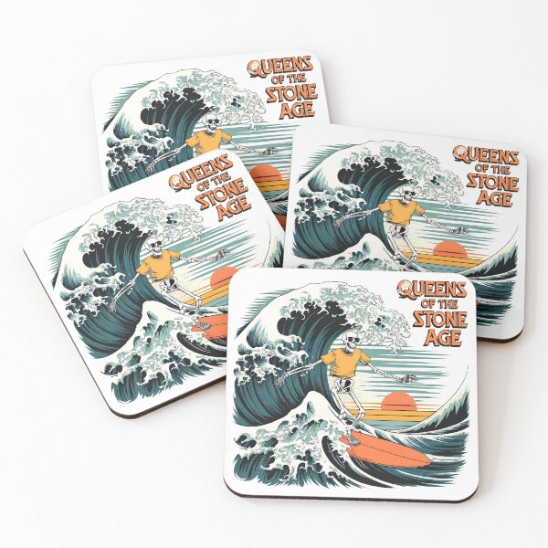 Item preview, Queens of the Stone Age Skeleton Surfing Wave designed and sold by KasikaStudioS.