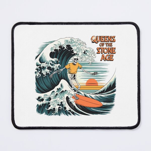 Item preview, Queens of the Stone Age Skeleton Surfing Wave designed and sold by KasikaStudioS.