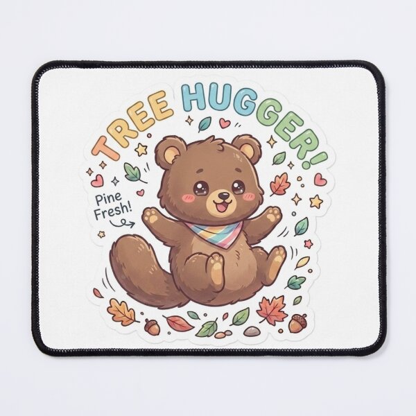 Item preview, Cute Kawaii Tree Hugger Bear Sticker | Anime Style Pine Fresh Chibi Art | Playful Autumn Sticker designed and sold by Chipkooo.