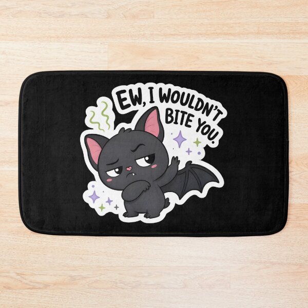 Item preview, Ew I Wouldn't Bite You Funny Bat Kawaii Halloween Quote Sticker designed and sold by FestivityFinds.