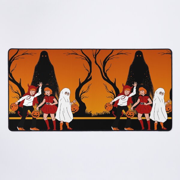 Item preview, Vintage Halloween Retro Illustration: Trick-or-Treaters and Ghost designed and sold by VibranPalette.