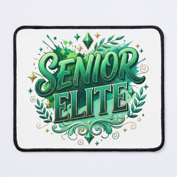 Item preview, Green and Gold "Senior Elite" Graduation Typography Design with Floral Accents designed and sold by VibranPalette.