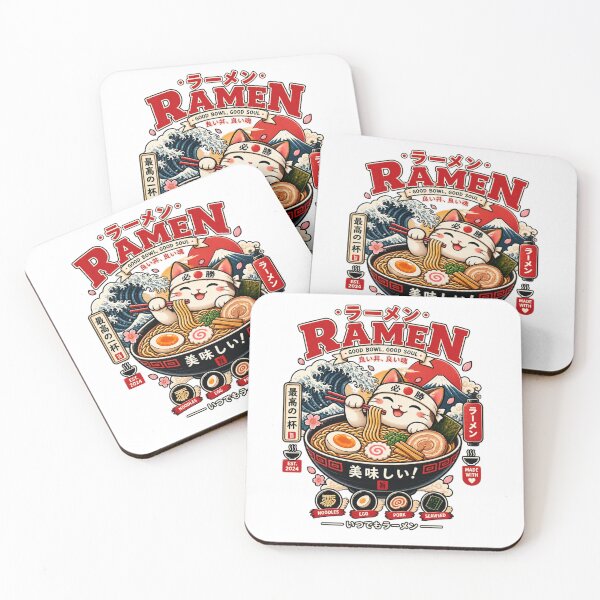 Item preview, Japanese Ramen Maneki Neko – Cute Retro Japan Noodle Bowl designed and sold by edikartt.