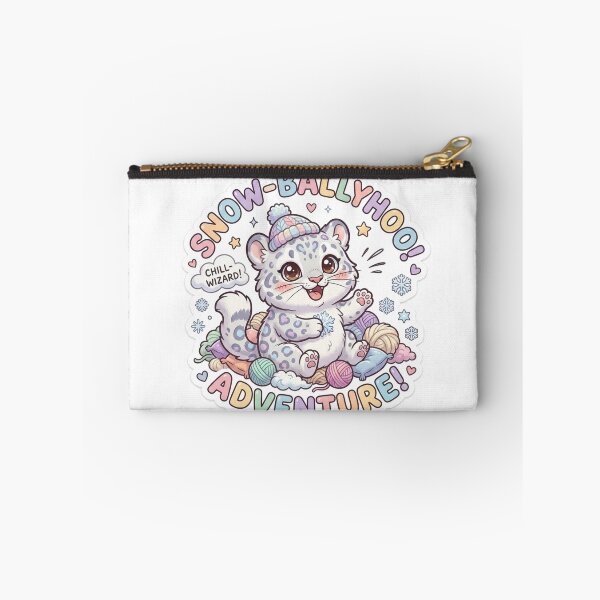 Item preview, Cute Kawaii Snow-Ballyhoo Adventure Snow Leopard Sticker | Anime Style Chill-Wizard Chibi Art | Winter Sticker designed and sold by Chipkooo.