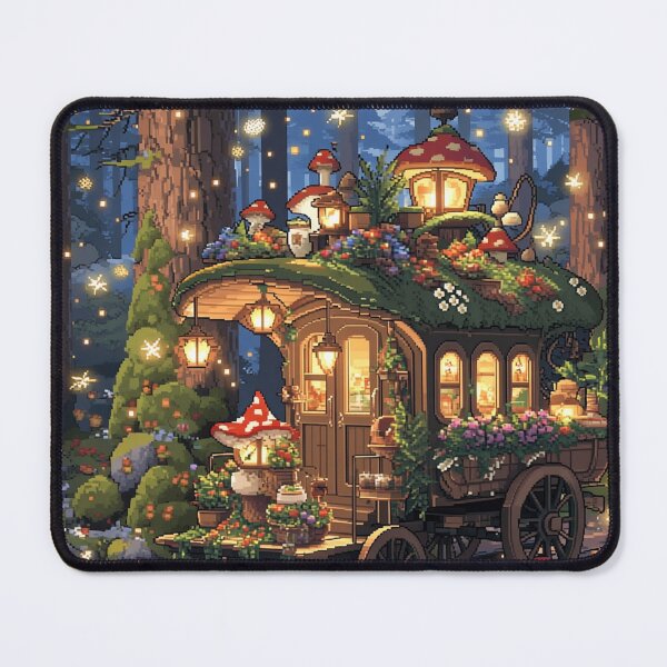 Item preview, Enchanted Forest Tea Caravan Pixel Art designed and sold by NijiWorld.