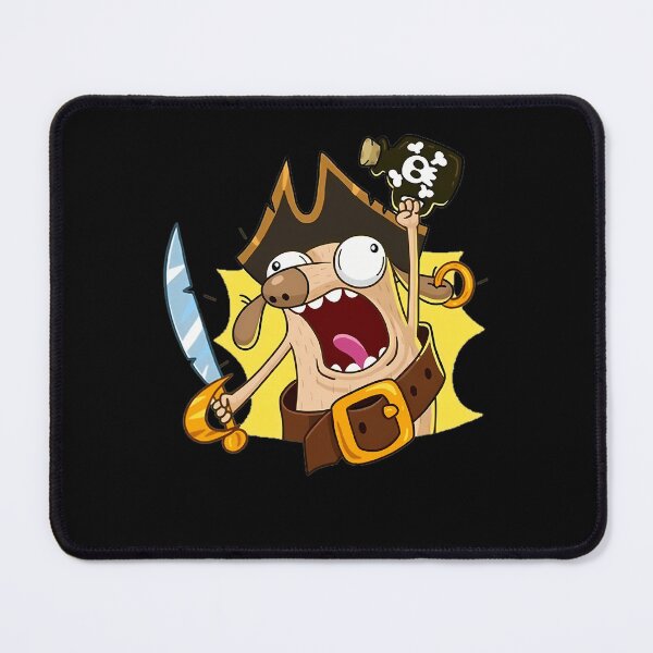 Item preview, Screaming Dog Wearing Tricorne Hat Holding Sword And Bottle designed and sold by TheMithangelo.