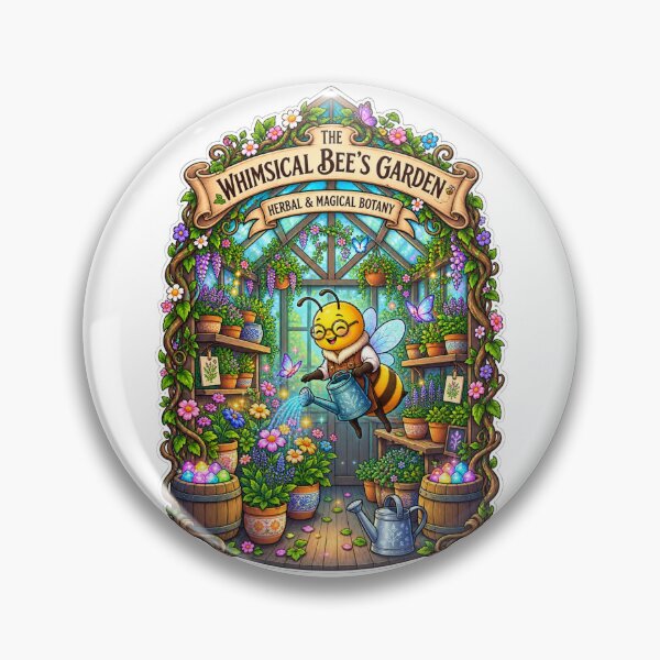 Item preview, Whimsical Bee’s Garden | Magical Botanical Greenhouse | Cute Bee Gardener designed and sold by MrDev.