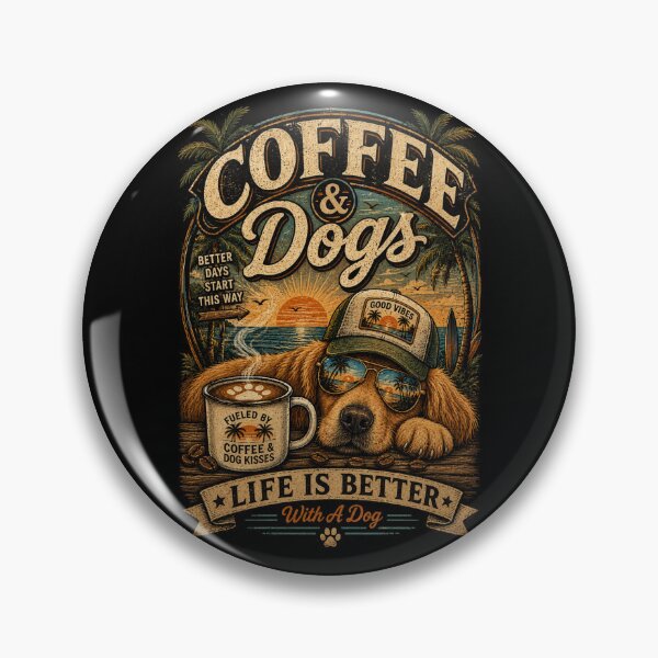 Item preview, Fueled by Coffee & Dog Kisses Vintage Graphic Tee designed and sold by piketo.