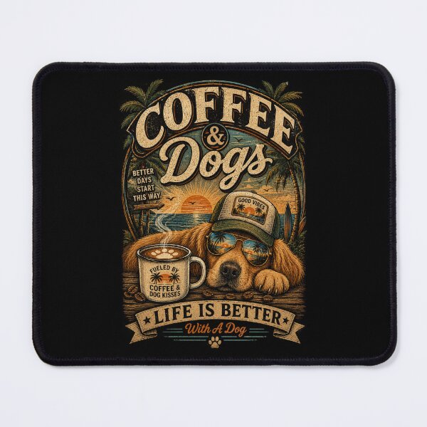 Item preview, Fueled by Coffee & Dog Kisses Vintage Graphic Tee designed and sold by piketo.
