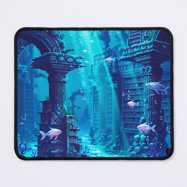 Item preview, Underwater Library Ruins Pixel Art designed and sold by NijiWorld.