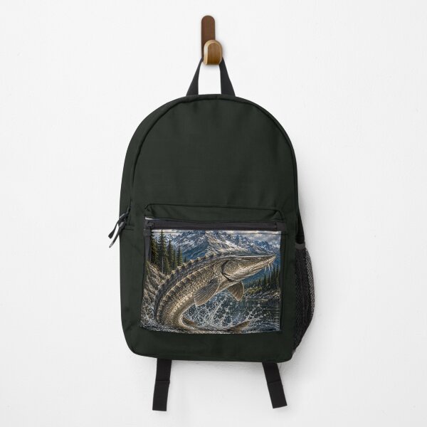Item preview, Lake Sturgeon Fishing – Trophy Sturgeon Wilderness Illustration designed and sold by Northbound Trail.