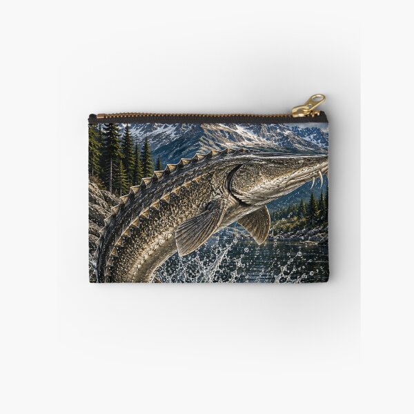 Item preview, Lake Sturgeon Fishing – Trophy Sturgeon Wilderness Illustration designed and sold by Northbound Trail.