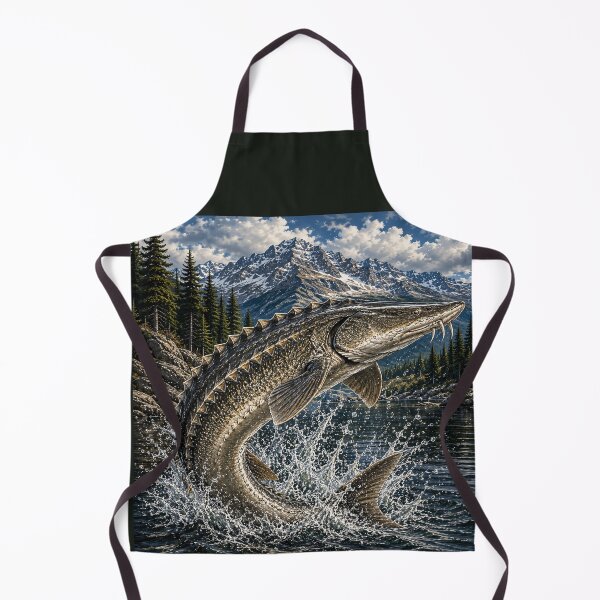 Item preview, Lake Sturgeon Fishing – Trophy Sturgeon Wilderness Illustration designed and sold by Northbound Trail.