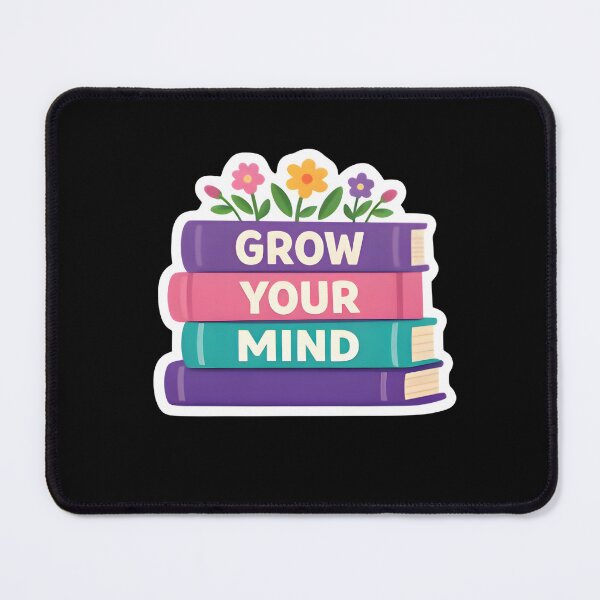 Item preview, Grow Your Mind Books Floral Reading Motivational Quote Sticker designed and sold by FestivityFinds.
