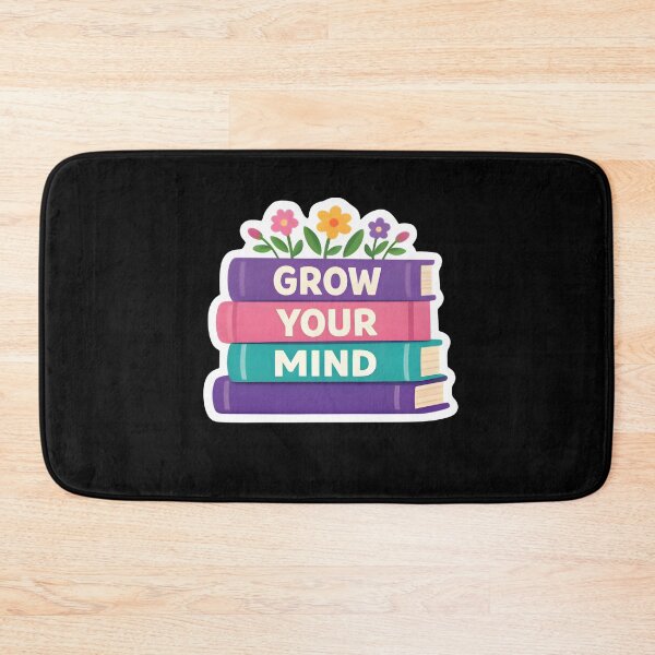 Item preview, Grow Your Mind Books Floral Reading Motivational Quote Sticker  designed and sold by FestivityFinds.