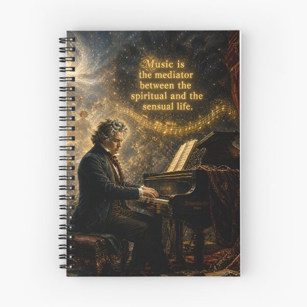 Item preview, Beethoven Quote: Music is the mediator between the spiritual and the sensual life - Dark Academia Classical Music Philosophical Art designed and sold by DoReMiStudio.