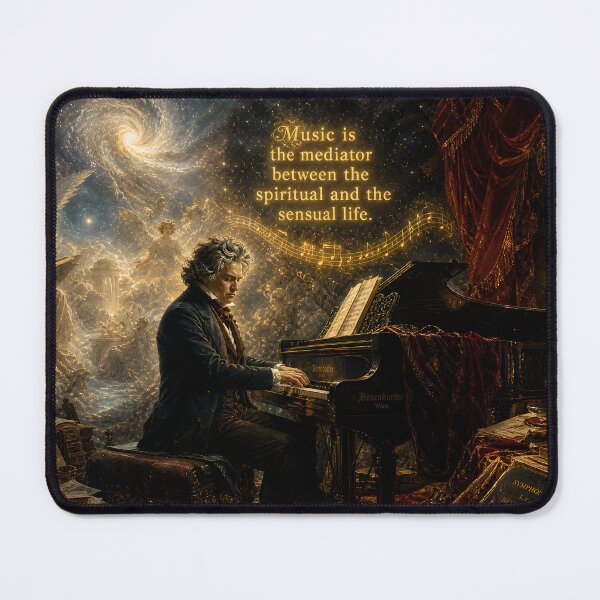 Item preview, Beethoven Quote: Music is the mediator between the spiritual and the sensual life - Dark Academia Classical Music Philosophical Art designed and sold by DoReMiStudio.
