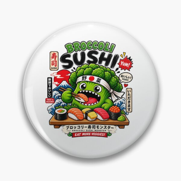 Item preview, Broccoli Sushi Monster – Cute Japanese Sushi Food Monster designed and sold by edikartt.