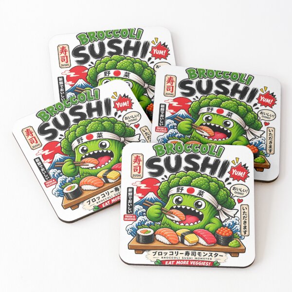 Item preview, Broccoli Sushi Monster – Cute Japanese Sushi Food Monster designed and sold by edikartt.