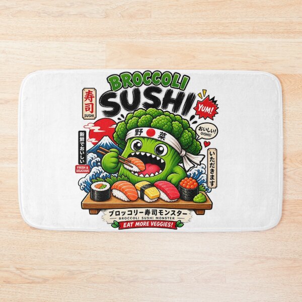 Item preview, Broccoli Sushi Monster – Cute Japanese Sushi Food Monster designed and sold by edikartt.