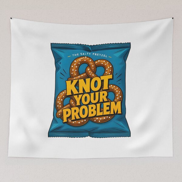 Item preview, Knot Your Problem Salty Pretzel Bag Funny Food Pun Sticker designed and sold by FestivityFinds.