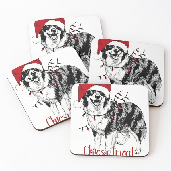 Item preview, Australian Shepherd Christmas Lights Santa Hat designed and sold by icm4639.