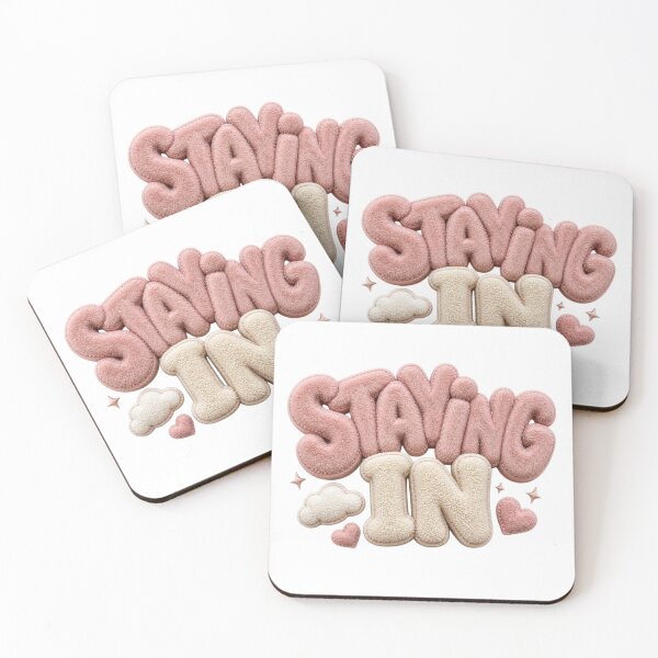 Item preview, Staying In Cozy Plush Typography – Cute Homebody Introvert Design designed and sold by DonnaByPT.