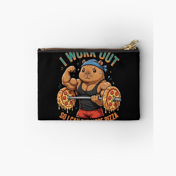 Item preview, I Work Out So I Can Eat More Pizza - Buff Capybara Lifting Pizza Barbell Gym designed and sold by TeeMint5.