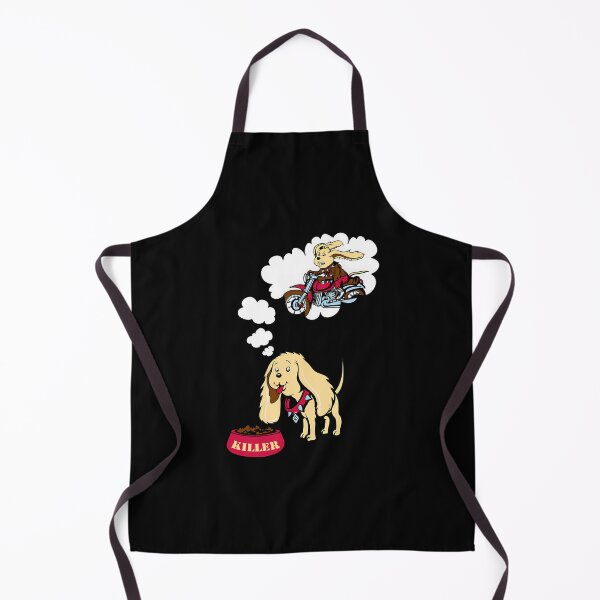 Item preview, Puppy Standing By Food Bowl Daydreaming Of Rabbit On Motorcycle designed and sold by MEMEOOF.