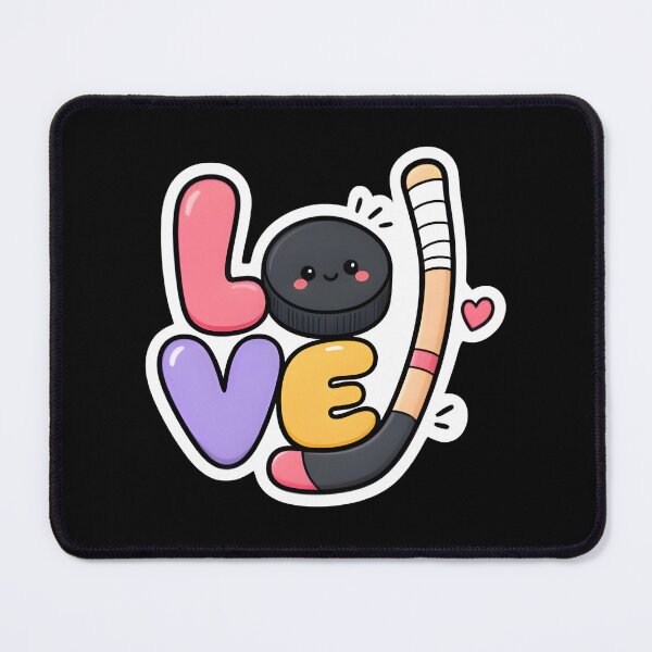 Item preview, Cute Kawaii Love Hockey Stick And Puck Sports Sticker designed and sold by FestivityFinds.