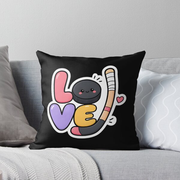 Item preview, Cute Kawaii Love Hockey Stick And Puck Sports Sticker designed and sold by FestivityFinds.
