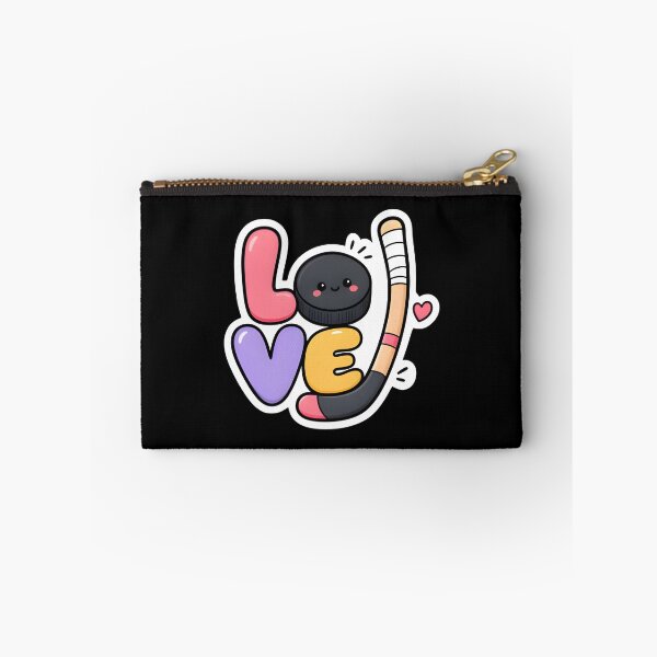 Item preview, Cute Kawaii Love Hockey Stick And Puck Sports Sticker designed and sold by FestivityFinds.