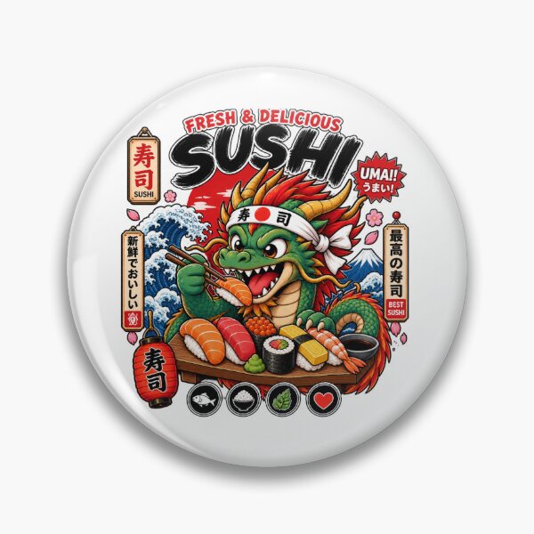 Item preview, Sushi Dragon Monster – Japanese Dragon Eating Sushi designed and sold by edikartt.