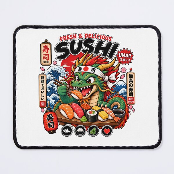 Item preview, Sushi Dragon Monster – Japanese Dragon Eating Sushi designed and sold by edikartt.
