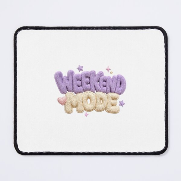 Item preview, Weekend Mode Plush Typography – Cute Relaxed Weekend Vibes Design designed and sold by DonnaByPT.