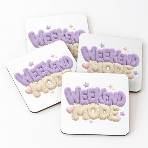 Item preview, Weekend Mode Plush Typography – Cute Relaxed Weekend Vibes Design designed and sold by DonnaByPT.