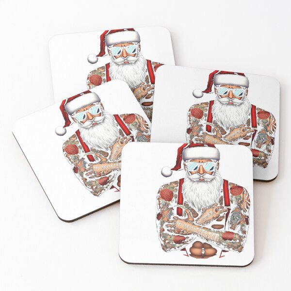 Item preview, Tattooed Santa Sunglasses Rock Hands Christmas designed and sold by icm4639.
