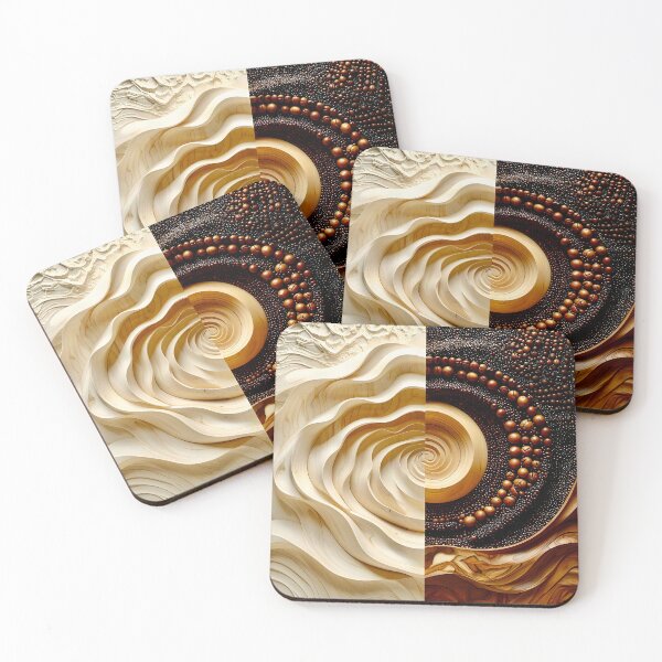 Item preview, Dual Spirals of Nature and Industry in Brown and Gold designed and sold by Vicky Brago-Mitchell®.
