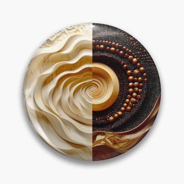 Item preview, Dual Spirals of Nature and Industry in Brown and Gold designed and sold by Vicky Brago-Mitchell®.