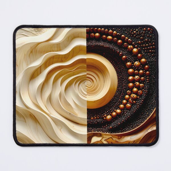 Item preview, Dual Spirals of Nature and Industry in Brown and Gold designed and sold by Vicky Brago-Mitchell®.