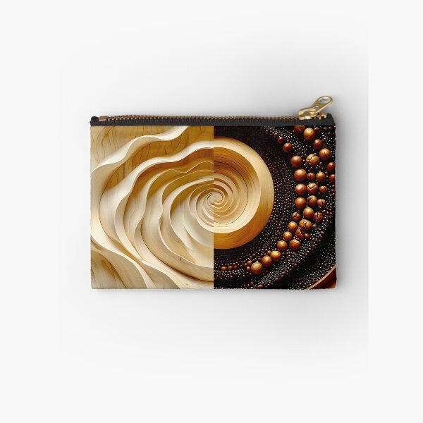 Item preview, Dual Spirals of Nature and Industry in Brown and Gold designed and sold by Vicky Brago-Mitchell®.