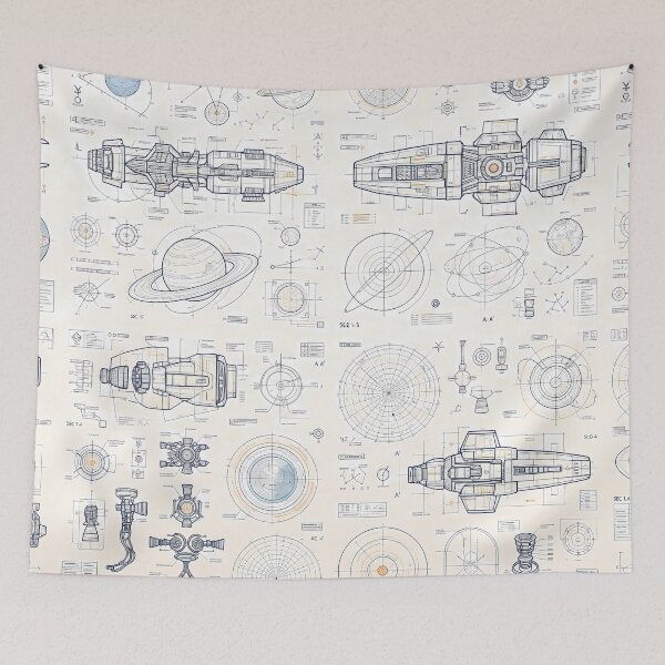 Item preview, Planets Sacred Geometry Dark Celestial Astrology Pattern designed and sold by ART ATTACK ZONE.