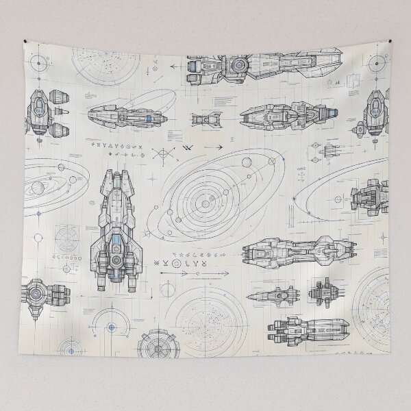Item preview, Ship Sacred Geometry Dark Celestial Astrology Pattern designed and sold by ART ATTACK ZONE.