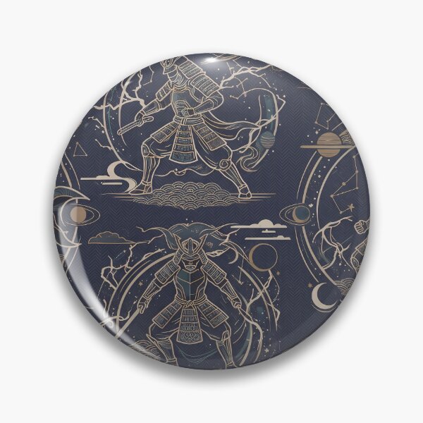 Item preview, Samurai Sacred Geometry Dark Celestial Astrology Pattern designed and sold by ART ATTACK ZONE.