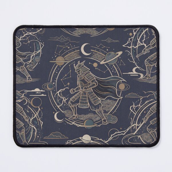 Item preview, Samurai Sacred Geometry Dark Celestial Astrology Pattern designed and sold by ART ATTACK ZONE.